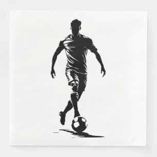 Servilleta De Papel De Cena Servilletas de arte con silueta de jugador de fútb