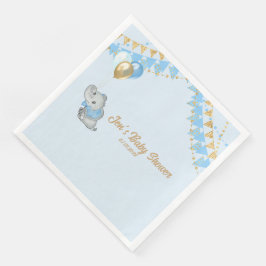 Servilleta De Papel De Cena Servilletas de Baby Shower Elefante Azul