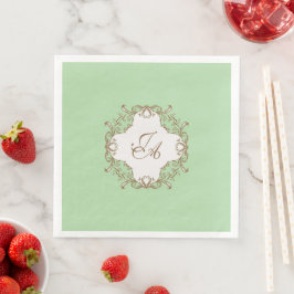 Servilleta De Papel De Cena Servilletas de boda barrocas de menta