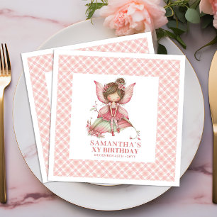 Servilleta De Papel De Cena Servilletas de cumpleaños de niña hada caprichosa 