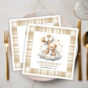 Servilleta De Papel De Cena Servilletas de cumpleaños de niños dulces Teddy Be