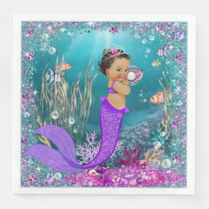 Servilleta De Papel De Cena Servilletas de ducha de bebé sirena étnica