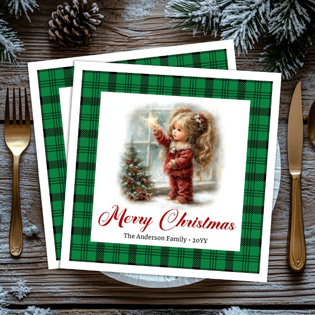 Servilleta De Papel De Cena Servilletas de Escena Invernal con Configuración d (Classic Minimal Table Setting Winter Scene Napkins)