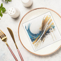 Servilletas de fiesta abstractas cautivadoras azul