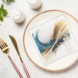 Servilleta De Papel De Cena Servilletas de fiesta abstractas cautivadoras azul
