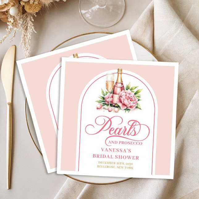 Servilleta De Papel De Cena Servilletas de fiesta clásicas de acuarela rosa y  (Classic Watercolor Blush and Gold Party Napkin)