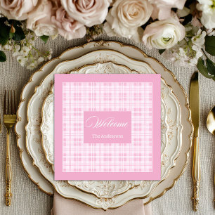 Servilleta De Papel De Cena Servilletas de mesa rosadas personalizadas con un 