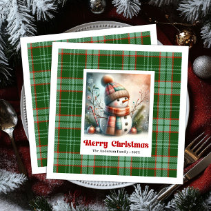 Servilleta De Papel De Cena Servilletas de Navidad adorables de hombre de niev