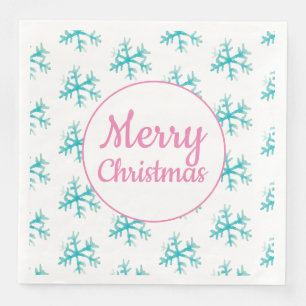 Servilleta De Papel De Cena Servilletas de Navidad Alegres Copos de Nieve Acua