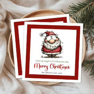 Servilleta De Papel De Cena Servilletas de Navidad con humor juguetón y capric
