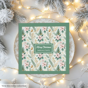 Servilleta De Papel De Cena Servilletas de Navidad con Monograma Personalizada