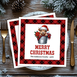 Servilleta De Papel De Cena Servilletas de Navidad elegantes con vaca de las t