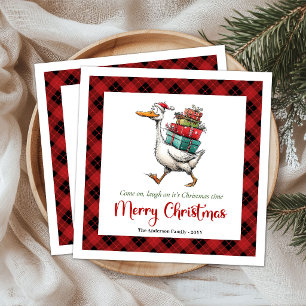 Servilleta De Papel De Cena Servilletas de Navidad Pato Divertido Minimalista