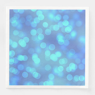 Servilleta De Papel De Cena Servilletas de papel a rayas con efecto bokeh azul