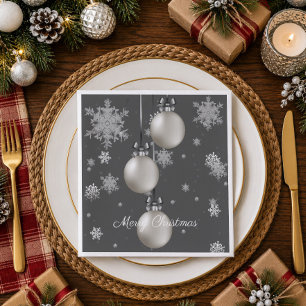 Servilleta De Papel De Cena Servilletas de papel de adornos de Navidad platead