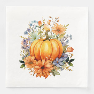 Servilleta De Papel De Cena Servilletas de papel de calabaza de otoño