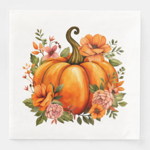 Servilleta De Papel De Cena Servilletas de papel de calabaza de otoño