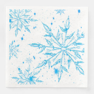 Servilleta De Papel De Cena Servilletas de papel de copo de nieve de cristal d