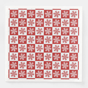Servilleta De Papel De Cena Servilletas de papel de copo de nieve de cuadros r