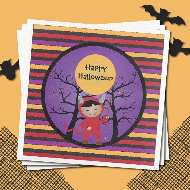 Servilleta De Papel De Cena Servilletas de papel de Halloween con disfraz de d (Subido por el creador)