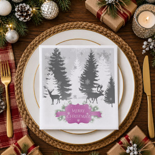 Servilleta De Papel De Cena Servilletas de papel de invierno mágico - Magenta