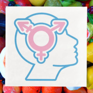 Servilleta De Papel De Cena Servilletas de papel del símbolo del orgullo trans
