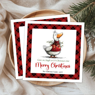 Servilleta De Papel De Cena Servilletas de papel divertidas para Navidad Pato
