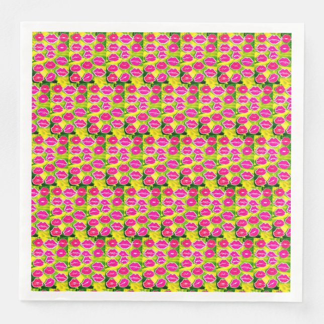 Servilleta De Papel De Cena Servilletas de papel estampadas Besos y Abrazos. (Anverso)