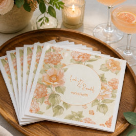 Servilleta De Papel De Cena Servilletas de papel naranja florales para boda