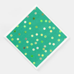 Servilleta De Papel De Cena Servilletas de papel verdes con espirales de lunar