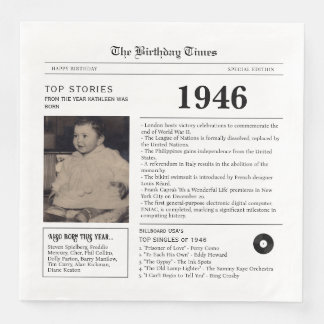 Servilleta De Papel De Cena Servilletas de periódico de cumpleaños de 1946
