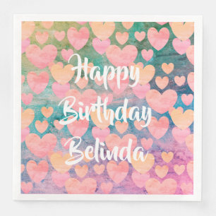 Servilleta De Papel De Cena Servilletas del fiesta del #Belinda del feliz