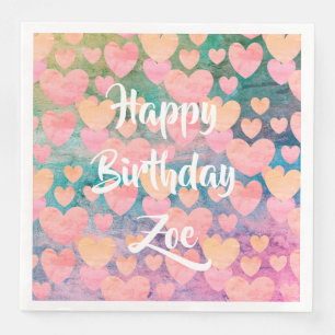 Servilleta De Papel De Cena Servilletas del fiesta del #Zoe del feliz