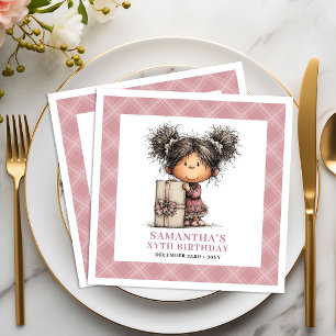 Servilleta De Papel De Cena Servilletas divertidas de cumpleaños de niñas de 5