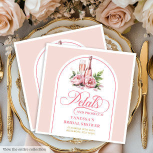 Servilleta De Papel De Cena Servilletas elegantes de acuarela perlas y prosecc
