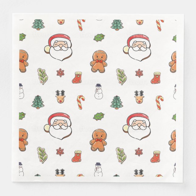 Servilleta De Papel De Cena servilletas estándar para galletas de navidad (Anverso)
