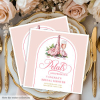 Servilletas Modernas Rosadas y Doradas Pétalos y P