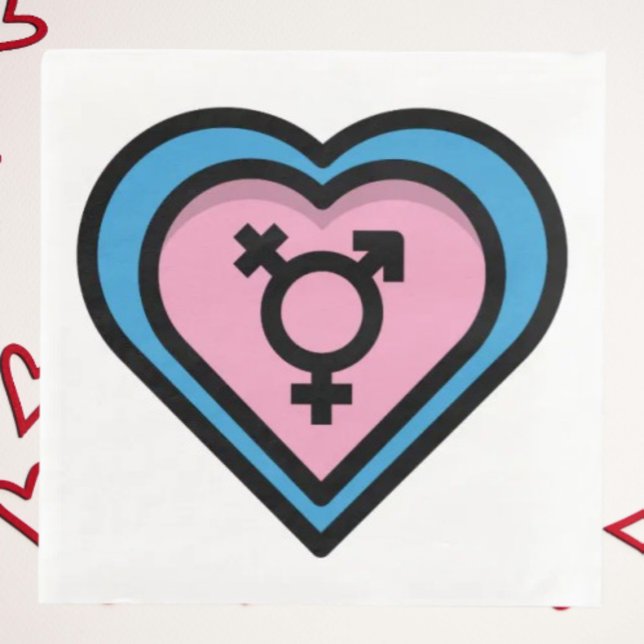 Servilleta De Papel De Cena Servilletas Orgullo Trans Corazón (Subido por el creador)