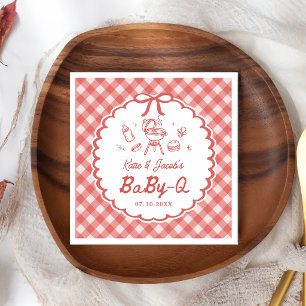 Servilleta De Papel De Cena Servilletas para Baby Shower Red Barbecue Baby-Q