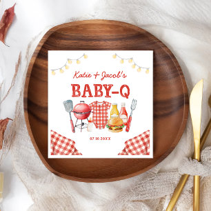 Servilleta De Papel De Cena Servilletas para Baby Shower Red Barbecue Baby-Q