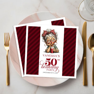 Servilleta De Papel De Cena Servilletas para Cumpleaños 50 Funny Señora Mayor 