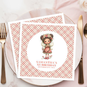Servilleta De Papel De Cena Servilletas para Cumpleaños de Hadas Rosadas con R