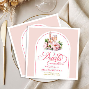 Servilleta De Papel De Cena Servilletas Personalizadas con Perlas y Prosecco C