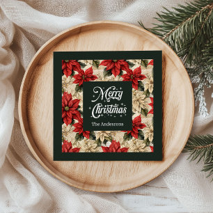 Servilleta De Papel De Cena Servilletas personalizadas de flores clásicas para