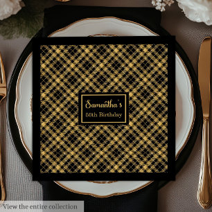 Servilleta De Papel De Cena Servilletas Personalizadas Negras Doradas Elegante