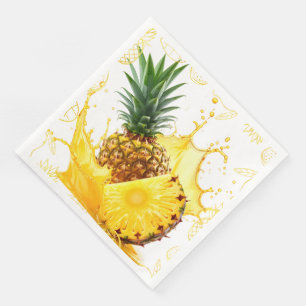 Servilleta De Papel De Cena Servilletas Tropicales de Piña Dorada de Lujo