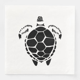 Servilleta De Papel De Cena Shell de tortuga del mar Negro