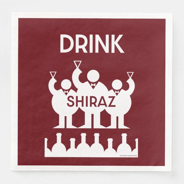 Servilleta De Papel De Cena Shiraz Wine Drinkers (Anverso)