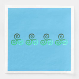 Servilleta De Papel De Cena Símbolo celta antiguo Triskele Esmeralda