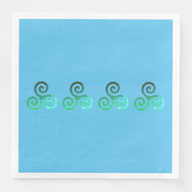 Servilleta De Papel De Cena Símbolo celta antiguo Triskele Esmeralda (Anverso)